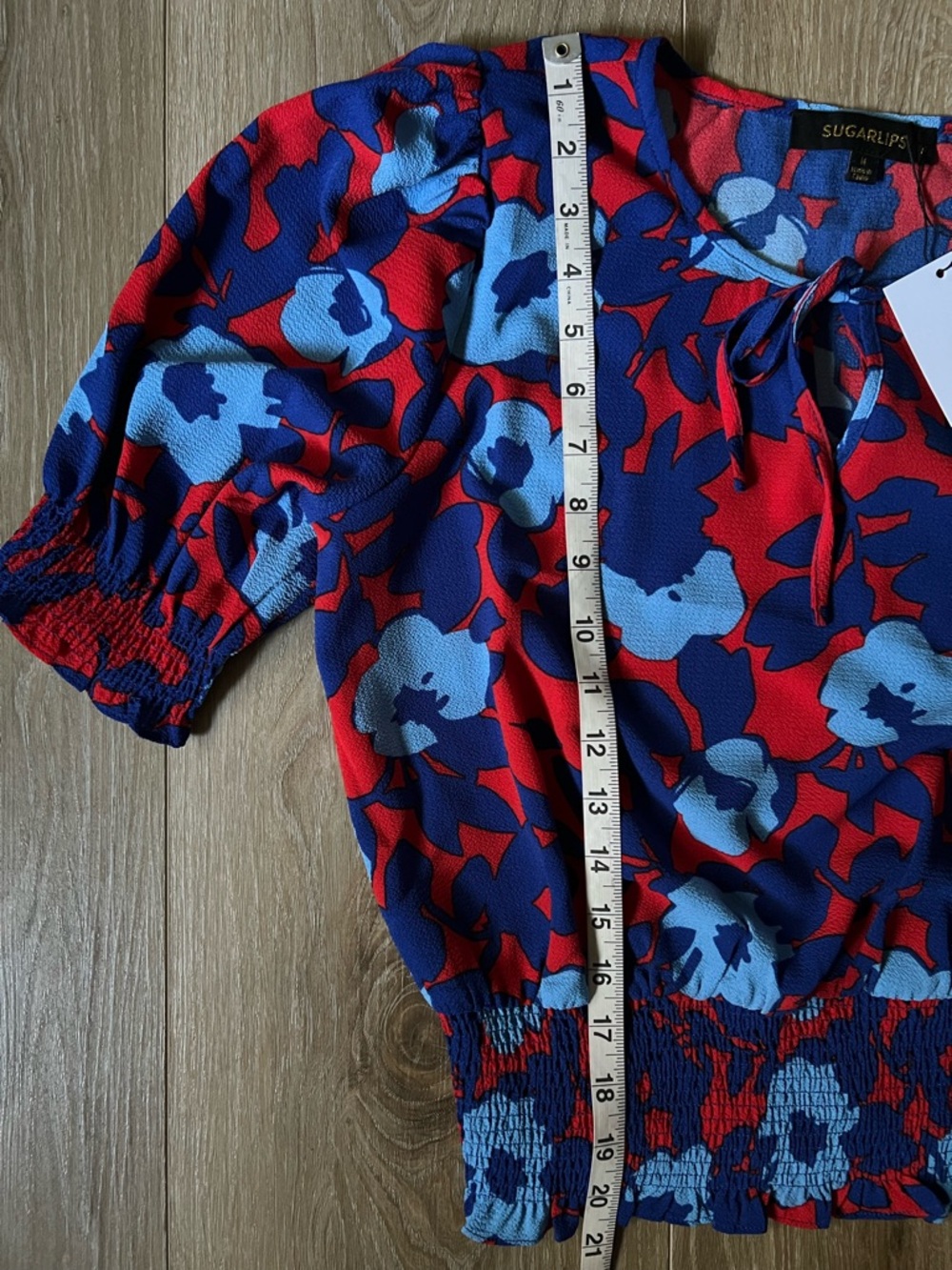 SUGARLIPS Matador Floral Eclipse Smocked Top NWT - Picture 6 of 9